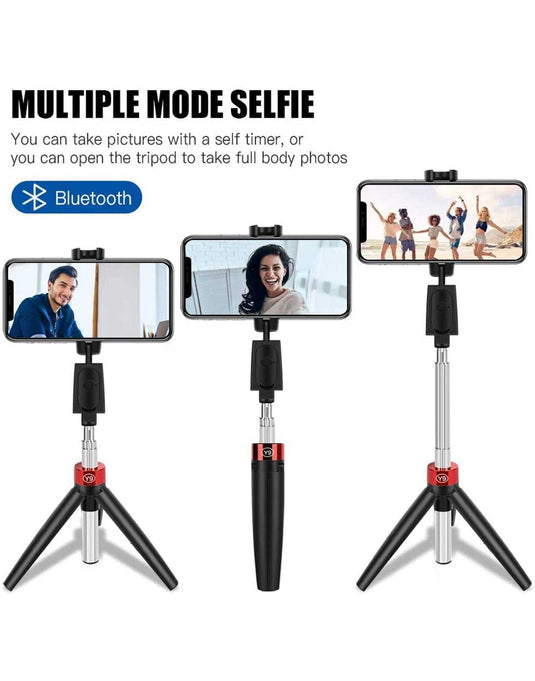 Adjustable Bluetooth Selfie Stick With Tripod (Y9) - TechCrazy