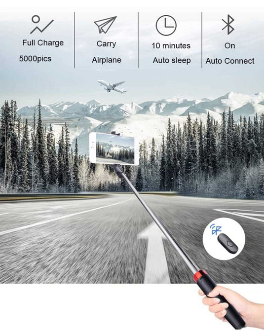 Adjustable Bluetooth Selfie Stick With Tripod (Y9) - TechCrazy