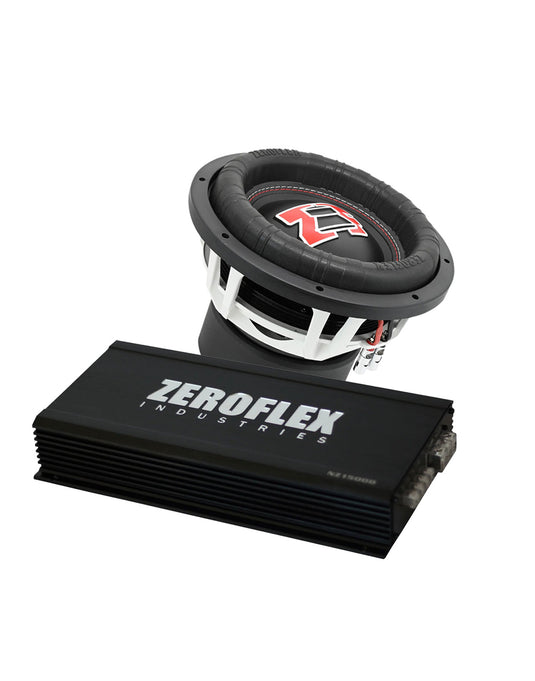 Zeroflex EVO 15 - 15" 1500W RMS Car Subwoofer &  NZ2000D X 2000W RMS @1ohm Car Amplifier (Combo Pack)