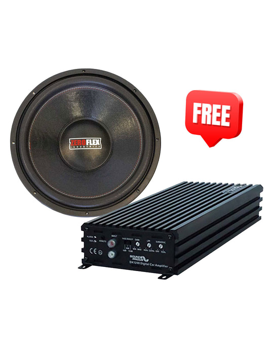 Zeroflex TKO-15 Sub 15" 1000RMS Subwoofer + Sound Magus DK2000 Class D Amplifier 2000w RMS - TechCrazy