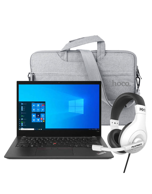 Lenovo ThinkPad T14S 14-inch i7 10th Gen 256GB W10 Pro Touch Screen Laptop (Very Good-Pre-Owned) + Hoco Laptop Bag 14-inch + Playmax MX1 Gaming Headset (Bundle Deal)