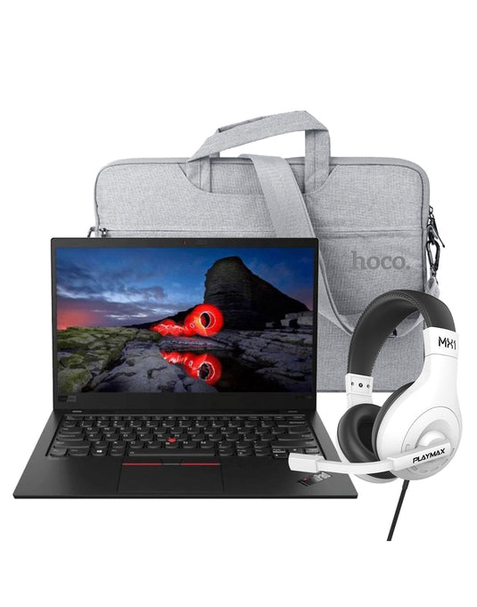 Lenovo X1 Carbon G7 (2019) 14-inch i7 256GB W11 Pro Laptop (Very Good - Pre-Owned) + Hoco Laptop Bag 14-inch + Playmax MX1 Gaming Headset (Bundle Deal)