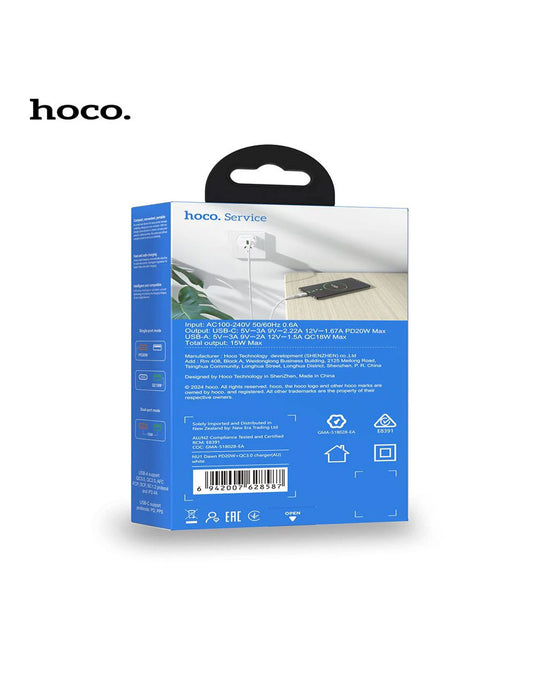 HOCO 20W Super Fast Charger w/ USB-C & USB-A (NU1)