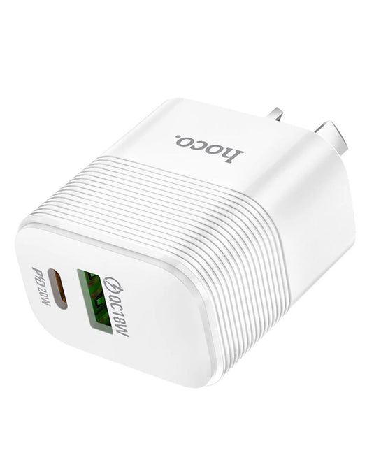 HOCO 20W Super Fast Charger w/ USB-C & USB-A (NU1)