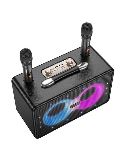 Hoco Portable Bluetooth Speaker -Wireless Mic x 2 RGB Light (HA8)