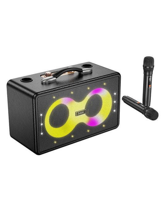 Hoco Portable Bluetooth Speaker - Wireless Mic x 2 RGB Light (HA8)