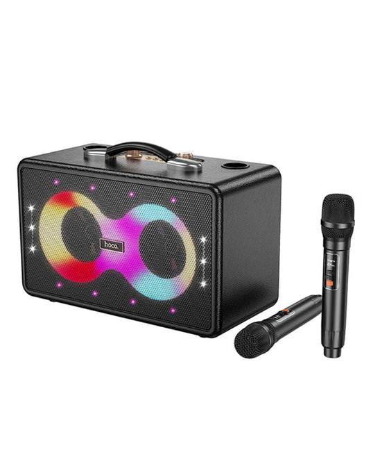 Hoco Portable Bluetooth Speaker - Wireless Mic x 2 RGB Light (HA8)