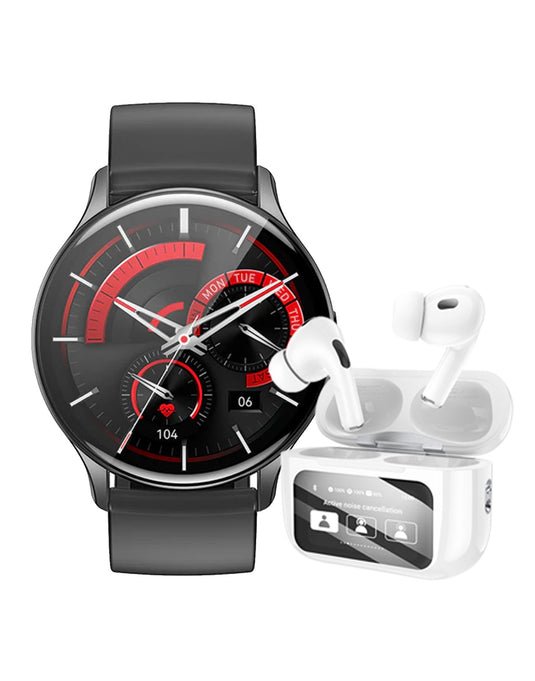 Hoco Smart Sports Watch (Y15) (Brand New) + Hoco Earbuds Touch Screen Case (EW72)