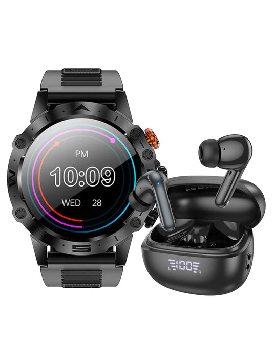 Hoco Wireless ANC + ENC Noise Cancelation TWS Earbuds (EQ5) + Hoco Smart Watch (Y20) (Bundle Deal)