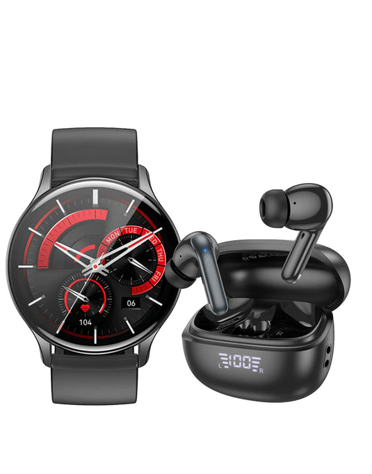 Hoco Wireless ANC + ENC Noise Cancelation TWS Earbuds (EQ5) + Hoco Smart Watch (Y15) - (Bundle Deal)