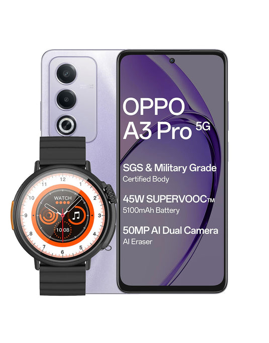 Oppo A3 Pro (2024) 8GB 256GB 5G Dual SIM Smartphone + Smart Watch (Y18) (Bundle Deal)