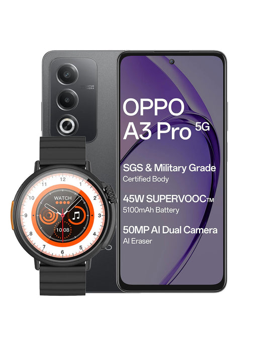 Oppo A3 Pro (2024) 8GB 256GB 5G Dual SIM Smartphone + Smart Watch (Y18) (Bundle Deal)