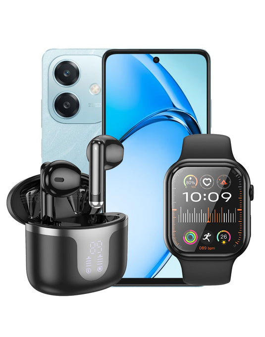 Oppo A3X 4GB 128GB 5G (Brand New) + Smart Watch (Y23) + TWS Earbuds (EQ7) (Bundle Deal)