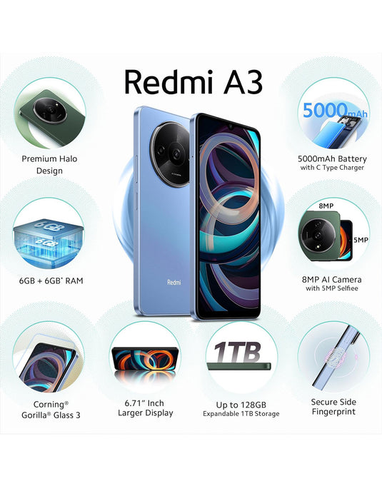 Redmi A3 4GB 128GB 4G Dual Sim Smart Phone