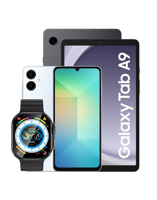 Samsung Galaxy A06 (2024) 4GB 64GB 4G (Brand New) + Galaxy Tab A9 (2023) 8.7-inch 4GB 64GB Wifi Only + Smart Watch (Y23 Ultra) (Bundle Deal)