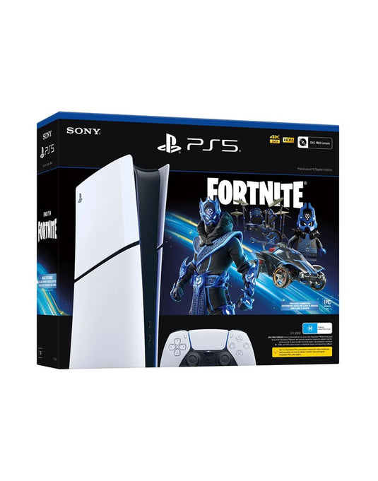 Sony PS5 Slim Digital Edition 1TB Console Fortnite Cobalt Star Bundle (Brand New)