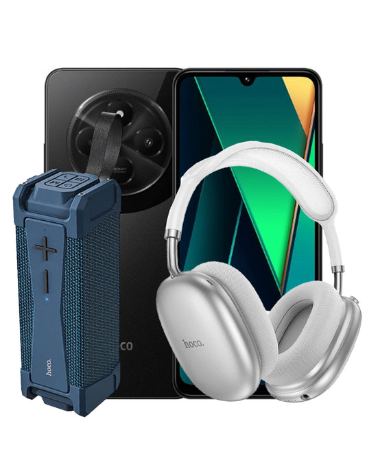 Xiaomi Poco C75 6GB 128GB 4G Dual Sim Smart Phone + Bluetooth Speaker (HC6) + Headset (W55 PLUS) (Bundle Deal)