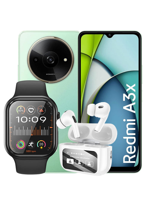 Xiaomi Redmi A3X (2024) 3GB 64GB 4G Dual Sim Smart Phone (Brand New) + Hoco Smart Watch (Y23) + Hoco Earbud ANC Noise Cancelling (EW72) (Bundle Deal)