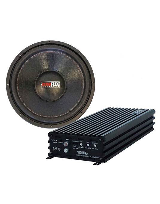 Zeroflex TKO-15 Sub 15" 1000RMS Subwoofer + Sound Magus DK2000 Class D Amplifier 2000w RMS