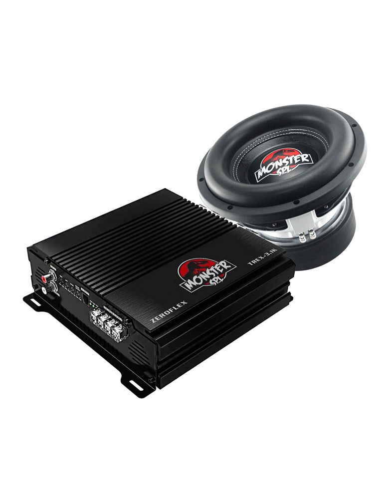 Zeroflex TREX122 12-Inch SP MONSTER 1650RMS 2 Ohm Car Subwoofer +TREX-3.1K 1 x 3300rms @ 1ohm mono amplifier + Free Bass Controller (Combo Pack)