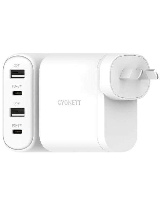 Cygnett 45W Multiport Wall Charger AU - White - TechCrazy