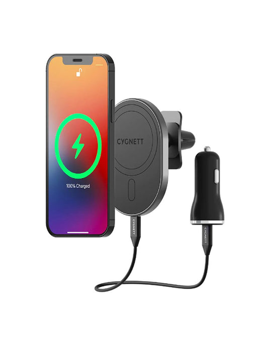 Cygnett MagHold Car 7.5W Wireless Charger Vent - Black - TechCrazy