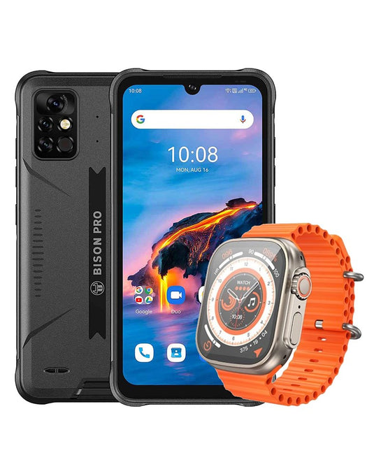 UMIDIGI Bison PRO Rugged Unlocked Smartphone 4GB+128GB with Hoco Smart Watch (Y12 Ultra) - TechCrazy